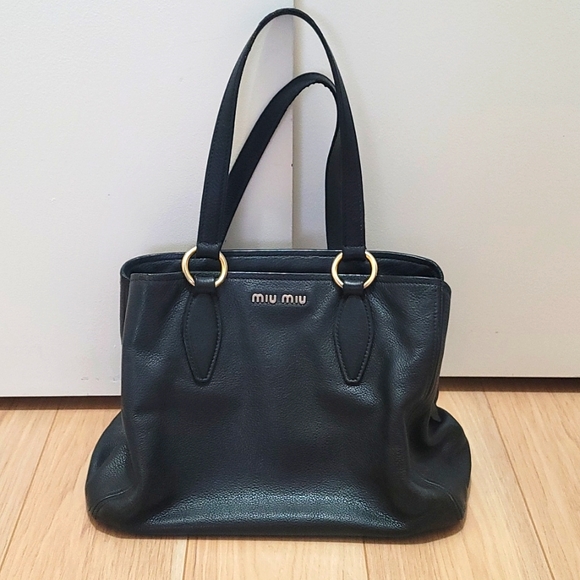 Miu Miu Handbags - Miu Miu black leather small shoulder bag/satchel